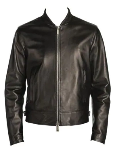 Shop Dsquared2 Zippered Moto Jacket In Black