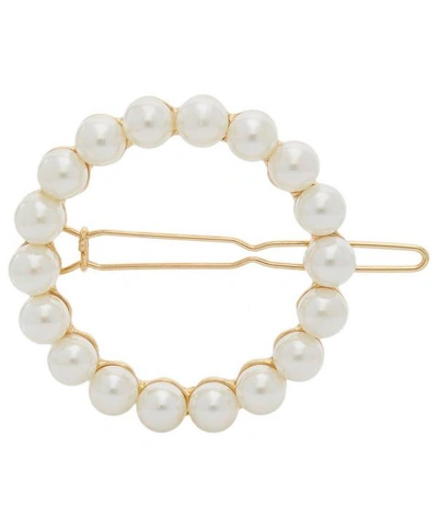 Shop Shrimps Albia Faux Pearl Beaded Barrette Hair Clip In Cream