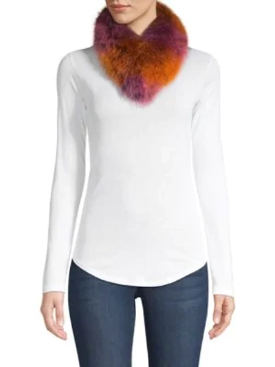 Shop Adrienne Landau Women's Fox Fur Ombre Scarf In Rose