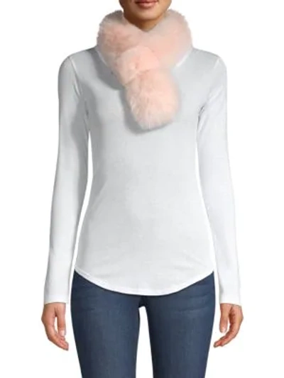Shop Adrienne Landau Rex Rabbit Fur & Fox Fur Pull-through Scarf In Pink