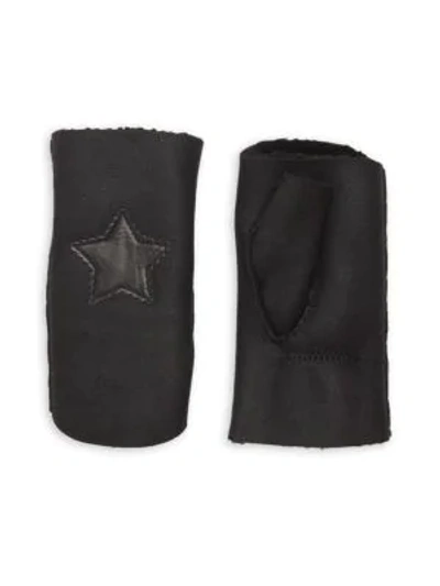 Shop Agnelle Sherif Star-patch Shearling Gloves In Black