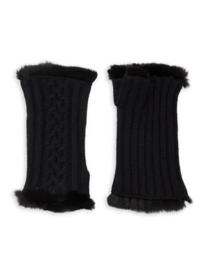 fur lined fingerless gloves
