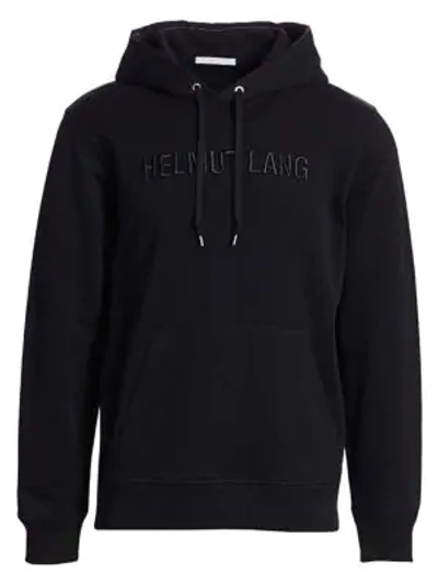 Shop Helmut Lang Logo Embroidery Hoodie In Black