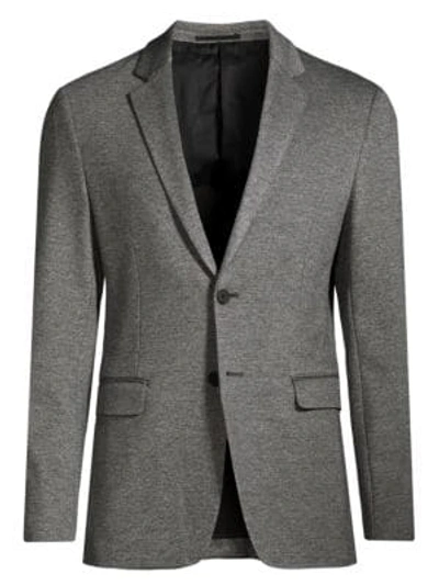 Shop Theory Men's Slim-fit Marled Ponte Single-breasted Jacket In Black