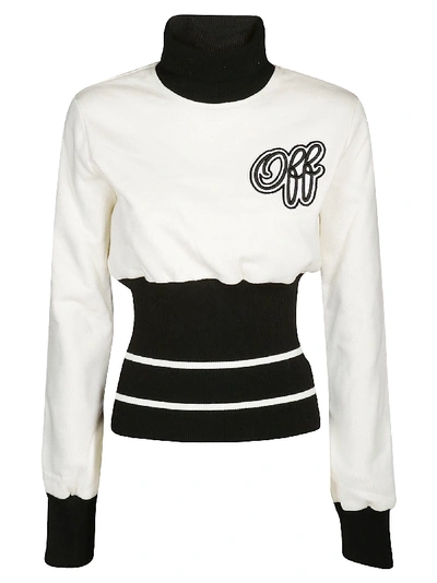 Shop Off-white Cheerleader Ribbed Sweatshirt In White Black