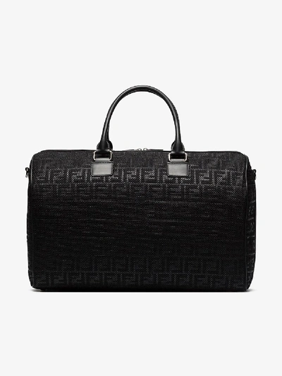 Shop Fendi Black Ff Motif Logo Tape Holdall