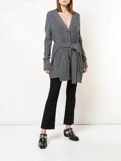 Shop Proenza Schouler Cable Knit Robe Cardigan Grey