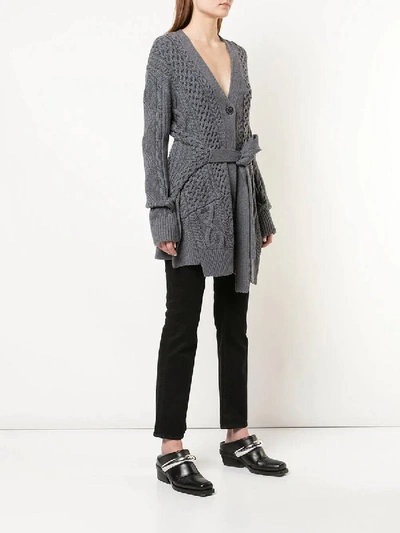 Shop Proenza Schouler Cable Knit Robe Cardigan Grey