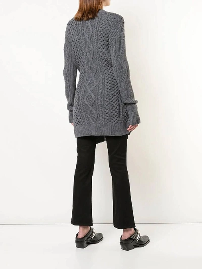 Shop Proenza Schouler Cable Knit Robe Cardigan Grey