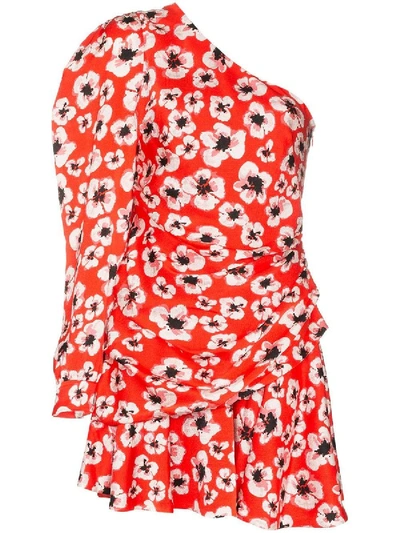 Shop Borgo De Nor Christina Floral Print Mini Dress In Red