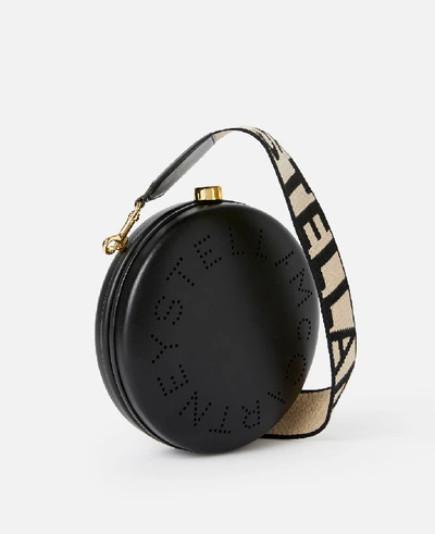 Shop Stella Mccartney Mini Round Logo Bag In Black