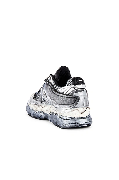 Shop Maison Margiela Fusion Low Top In White & Black & Silver