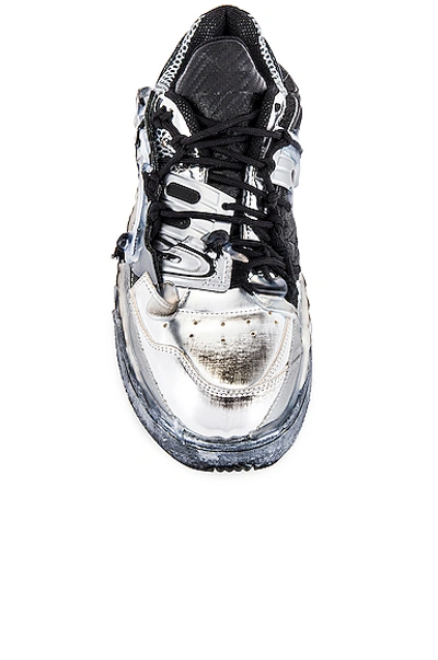 Shop Maison Margiela Fusion Low Top In White & Black & Silver