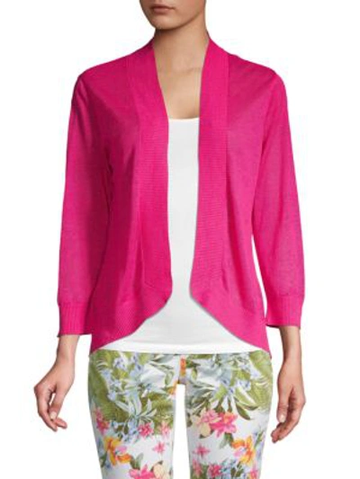 Shop Tommy Bahama Open Front Knitted Linen Cardigan In Tuberose