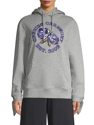 Shop Opening Ceremony Floral Logo Sweatshirt In Heather Grey