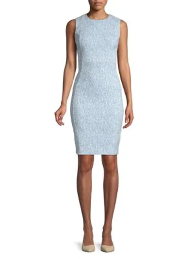 Calvin Klein Collection Sleeveless Printed Sheath Dress In Serene Blue  White | ModeSens