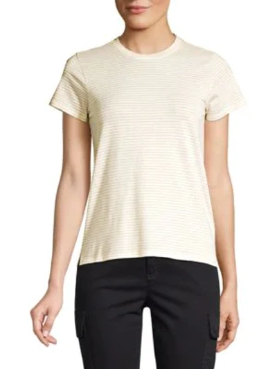 Shop Atm Anthony Thomas Melillo Sparkle Stripe Jersey Schoolboy Tee In Cream