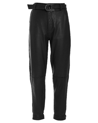 Shop J Brand Jonah High-rise Leather Trousers In Black