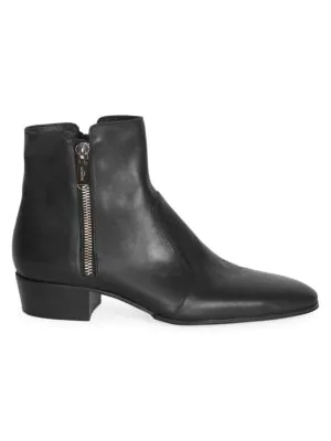 Balmain Mike Leather Ankle Boots In Black | ModeSens