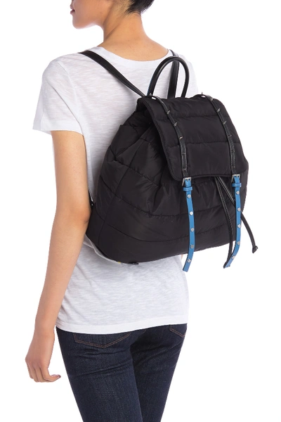 Shop Sam Edelman Branwen Flap School Backpack In Black Blue