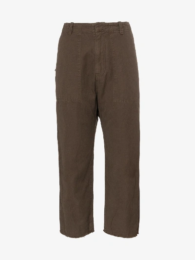 Shop Nili Lotan Cropped Luna Trousers In Brown