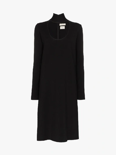 Bottega Veneta Wool-blend Turtleneck Midi Dress In Black
