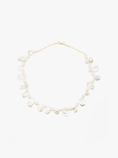 Shop Anissa Kermiche White Shelley Baroque Pearl Necklace