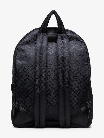 Shop Versace Black Greek Key Embossed Backpack