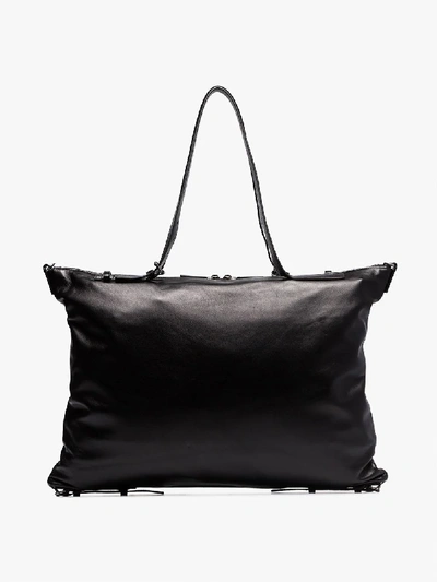 Shop Saint Laurent Mens Black Embossed Logo Tote Bag