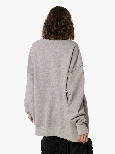 We11 Done We11done Oversized Reflective Logo Sweatshirt In Grey