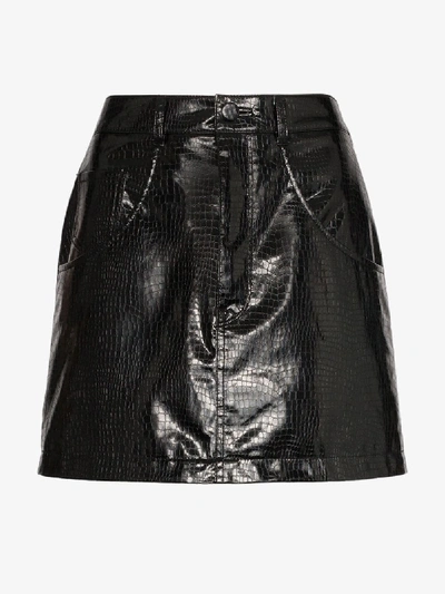 Shop We11 Done We11done Python Pattern Mini Skirt In Black