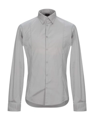 Shop Armani Jeans Solid Color Shirt In Grey