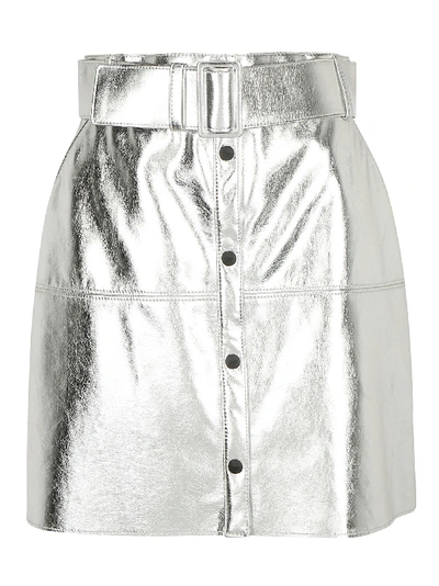 Shop Msgm Skirt In Silver