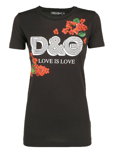 Shop Dolce & Gabbana Love Is Love T-shirt In Nero