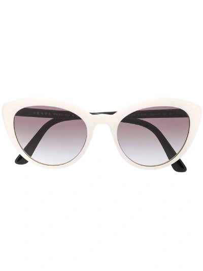 Shop Prada Cat Eye Sunglasses In White