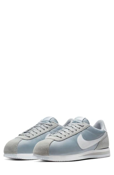 Shop Nike Cortez Basic Nylon Sneaker In Wolf Grey/ White