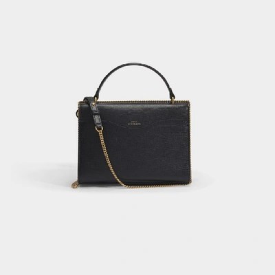 Shop Anya Hindmarch Small Postbox Bag In Black Grained Leather