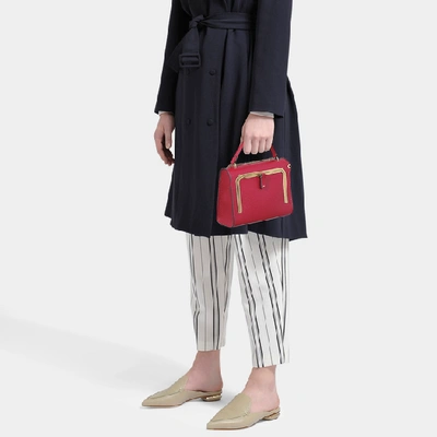 Shop Anya Hindmarch Small Postbox Bag In Carmine Grained Leather