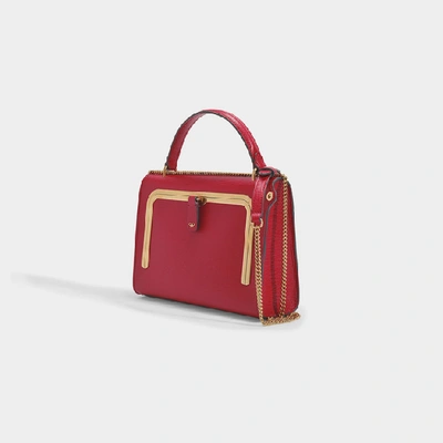 Shop Anya Hindmarch Small Postbox Bag In Carmine Grained Leather