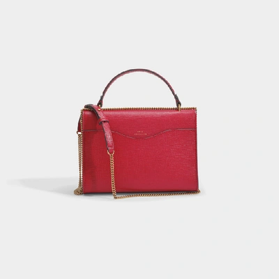 Shop Anya Hindmarch Small Postbox Bag In Carmine Grained Leather