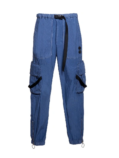 Shop Off-white Cargo Denim Trousers In Blue