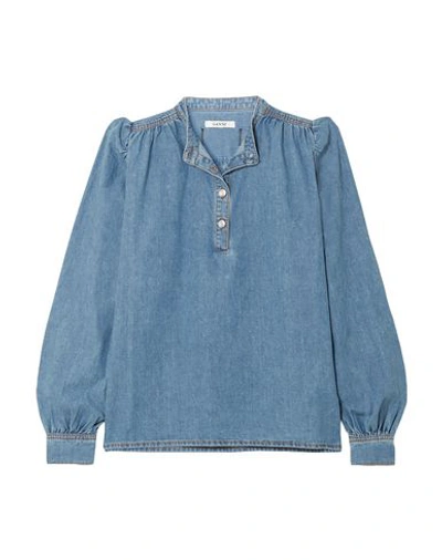 Shop Ganni Denim Shirt In Blue