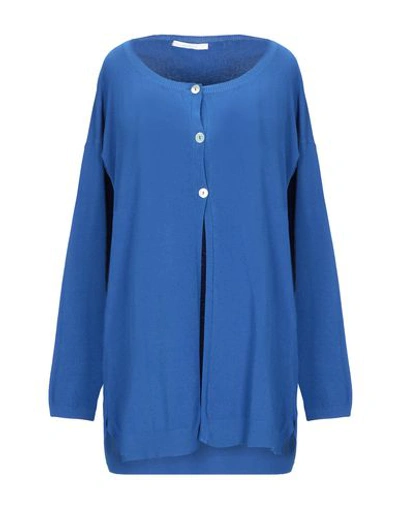 Shop Les Copains Woman Cardigan Blue Size M Viscose, Polyamide