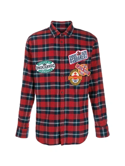 Shop Dsquared2 Check Print Shirt In Red