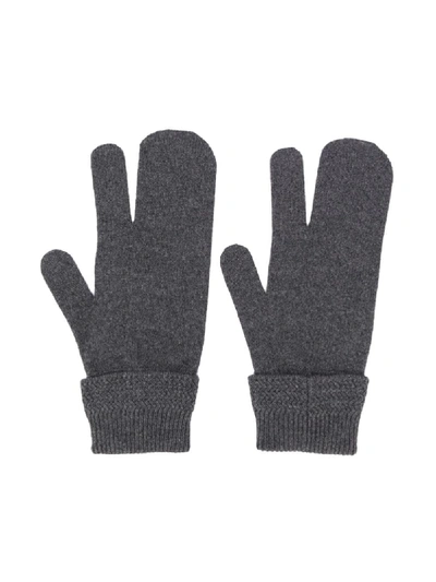 Shop Maison Margiela Tree-finger Glove In Grey