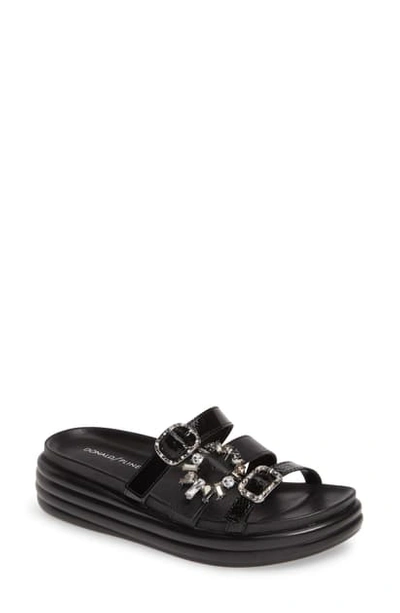 Shop Donald Pliner Claud Slide Sandal In Black Metallic