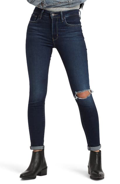 levi's 721 ripped high rise skinny