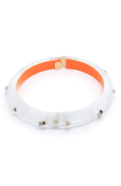 Shop Alexis Bittar Neon Capsule Studded Hinge Bangle In Silver