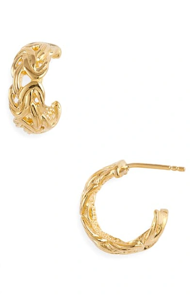 Shop Argento Vivo Aurelia Hoop Earrings In Gold