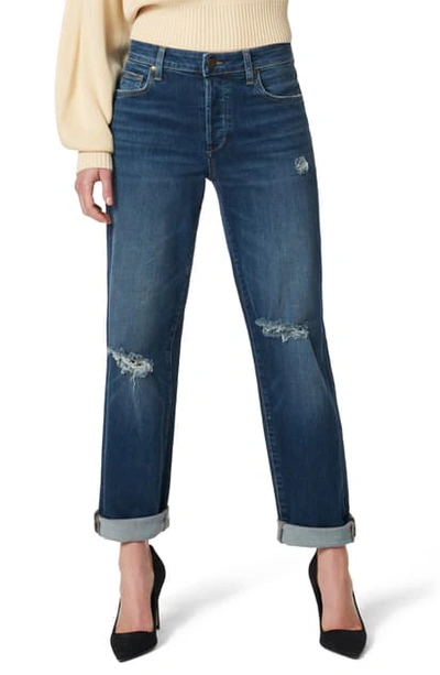 Shop Joe's The Niki Ripped Cuff Boyfriend Jeans In Caressa